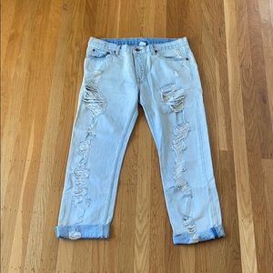 $295 NSF Straight Slouch Jeans 28